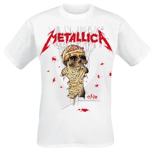 Metallica One Landmine Hombre Camiseta Blanco XXL 100% algodón Regular
