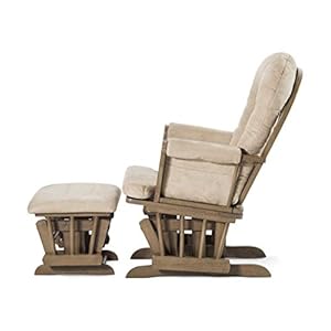 Child Craft Cozy Glider Rocker and Ottoman Set, Padded Cushion with Convenient Storage Pockets, Solid Wood Base & Frame (Dusty Heather with Beige Cushion) Child Craft Cozy Glider Rocker and Ottoman Set Padded Cushion with Convenient Storage Pockets Solid Wood Base Frame Dusty Heather with Beige Cushion