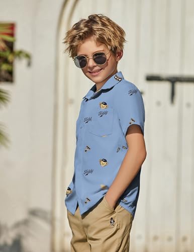 Image of Arshiner Boys Short Sleeve Dress Shirts Solid Button Down Shirts | formal Uniform School Shirt, for 4-12 Years, Hidden Buttons, with Chest Pocket, Regular Fit, Summer Tee top for Kids