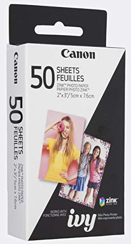 Canon Ivy 2 Mini Photo Printer, Print from Compatible iOS & Android Devices, Sticky-Back Prints, Blush Pink & Ivy Zink Pre-Cut Circle Sticker Paper, 20 Sheets & Zink Photo Paper Pack, 50 Sheets - image 7