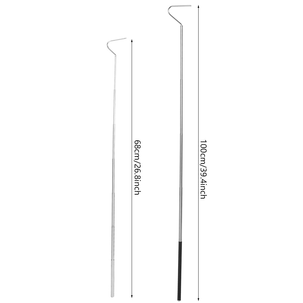 Mokernali Gancho De Serpiente, Gancho De Serpiente, Gancho Extensible De Acero Inoxidable De 68 Cm/100 Cm, Gancho De Captura De Serpiente para Serpientes Y Reptiles(100CM)
