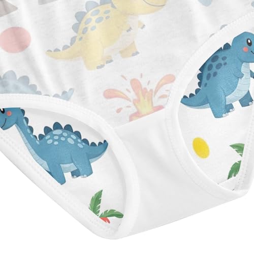 Toddler Panties, Cute Cartoon Dinosaurs Blue Cotton Girls Underwear, 2–8 Years4
