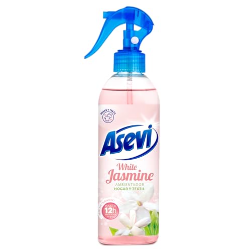 Asevi White Jasmine - Ambientador Concentrado en Spray - Hogar y Textil - Elimina Olores - Intensa Fragancia a Jazmín - Pulverización Extrafina - 400 ml