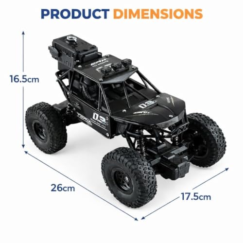 Image of Braintastic Rock Climbing RC Cart Off-Road Rock Crawler Truck Vehicle 2.4ghz 2wd 1: 20 Radio Remote Control Car Toys for Kids 5+ Years (Z Black)
