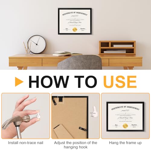 Yixangdd 5 Pack Certificate Frames 8.5 X 11,Black Diploma Frame Document Frame With Clear Plexiglass,Picture Frames For Tabletop And Wall Display thumb #5