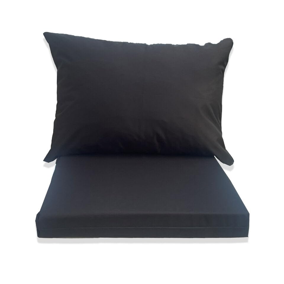 Northern Luxe Keter Allibert California Cushions – Indoor/Outdoor - Patio Garden Cushion Pads for Rattan Furniture - Water Resistant & Lightweight (Black, Armchair - 2 Pieces), FH33620