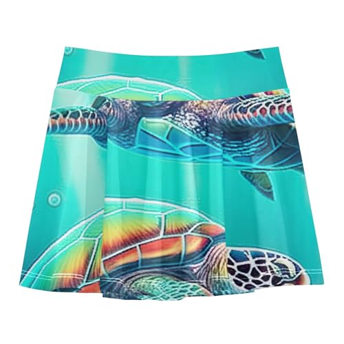 Girls' Shorts Athletic Skorts Kids Tennis Skirts Casual Teen Skirt Sea Turtles Ocean 3t