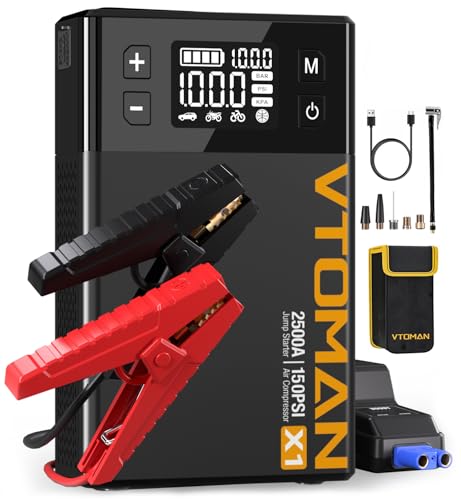 VTOMAN X1 Jump Starter with Air Compressor, Car Battery Jumper Starter (Up to 8.5L Gas/6L Diesel...