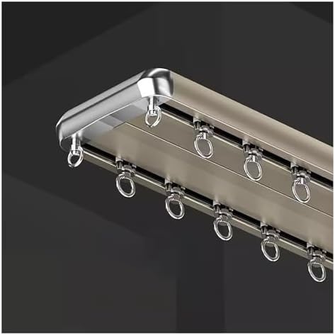 Double Curtain Track Ceiling Mount, Heavy Duty Smooth Sliding Conjoined Rails for Large Windows in Living Room and Bedroom