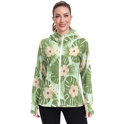Sudadera SPF 50 mujer evita quemaduras solares con capucha manga larga transpirable menta