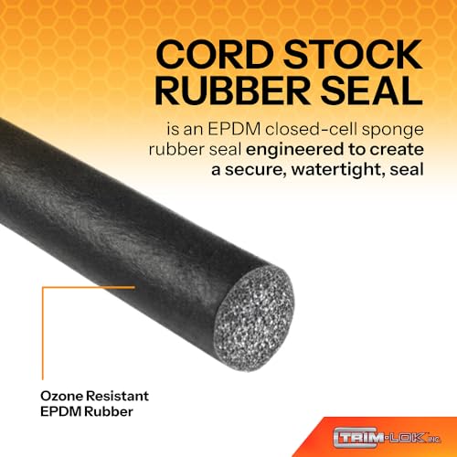 Trim-Lok X301-100 EPDM Closed Cell Sponge Rubber Rubber Seal, 0.25 Cord Stock Diameter