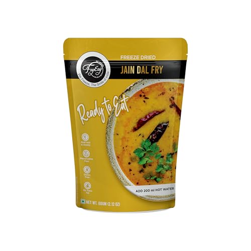 Image of FzyEzy Freeze-Dried Jain Dal Fry - 60g | Authentic Jain Indian Meal | No Onion, No Garlic | Instant & Ready-to-Eat | Gluten-Free | Preservative-Free | Wholesome & Flavorful Jain dish