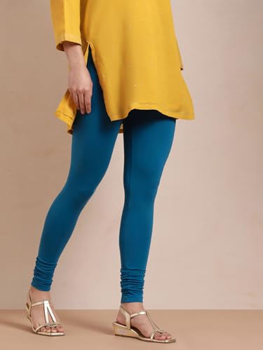 Image of TWIN BIRDS Tailored Cut and Classic Fit Super Stretchable Elastane Fabric Churidar Leggings for Women
