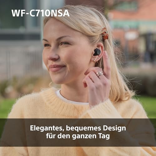 Sony WF-C710NSA True-Wireless, Noise-Cancelling-Kopfhörer, Schwarz – Ansicht 5