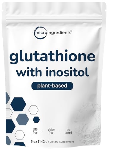 Glutathione Supplement Pure Glutathione Reduced Powder with Inositol 5 Ounce (9 Months Supply) 2 in 1 Formula Powerful Ingredients for Antioxidants Supports Liver Function Vegan