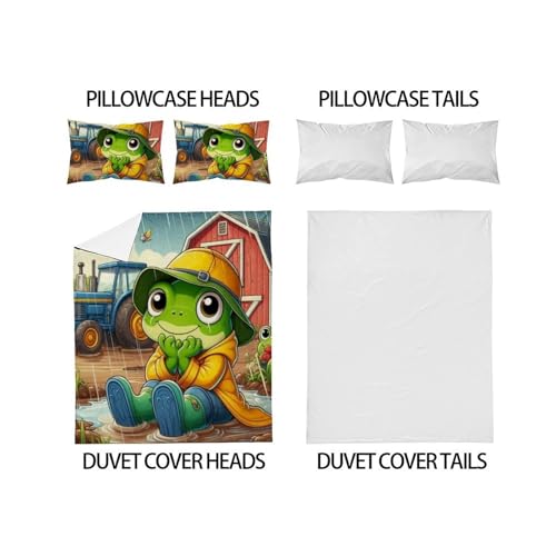 Housse de couette microfibre ultra douce animaux imprimé 3D Rainfrog 200x200 - 4