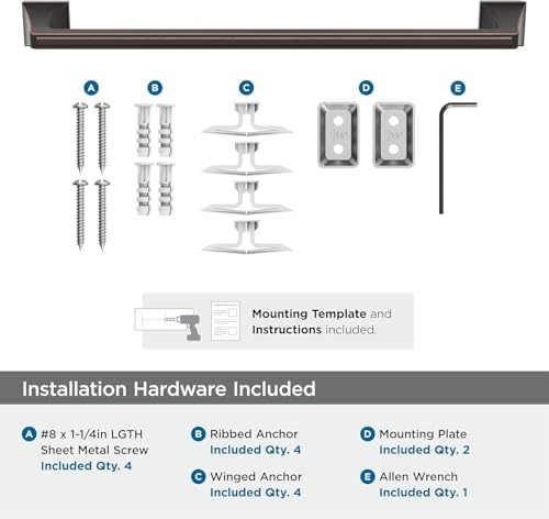 Image of Amerock Mulholland 18 inch Oil-Rubbed Bronze Towel Bar | Decorative bathroom hardware in durable Zinc /Stainless Steel construction; mounting hardware included for easy installation