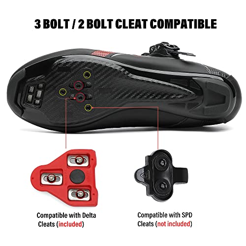 Image of KESCOO Unisex Cycling Shoes Compatible with Peloton Bike & SPD Indoor Outdoor Road Bike Cycling Shoe for Men Women, 1 Hook and Loop Strap, with Delta Cleats