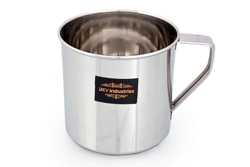 Image of Stainless Steel Multipurpose Mug | Steel Camping Mug | Steel Mug for Bathroom Shower Home | Strong and Sturdy Mug, Silver (Stainless Steel, 750ML)