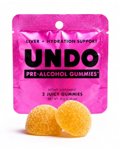 UNDO Gummies® Pre-Alcohol Gummies with DHM, Milk Thistle & Electrolytes | Scientifically-Backed Pre-Drink Supplement That Supports Liver Health & Hydration | Take While Drinking & Wake Up Feeling Great | 1 Serving