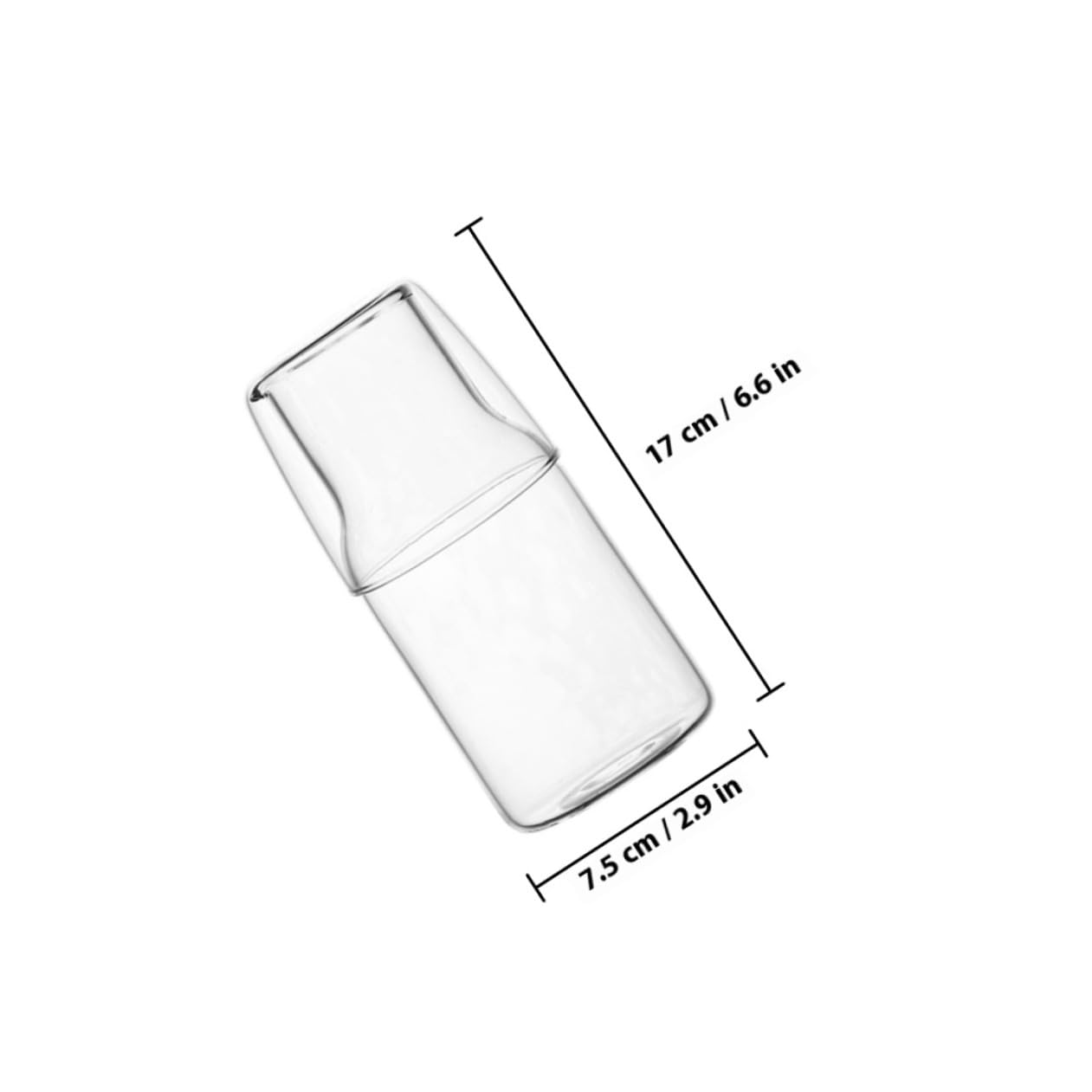 2 Stück Glas Wasserkaraffe für Nachttisch, Transparente