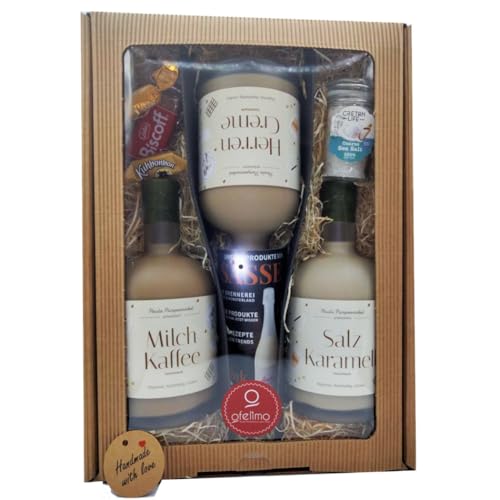 Paula Pumpernickel Geschenkset mit 3er Cremliköre je 700ml Flasche* und Beilagen