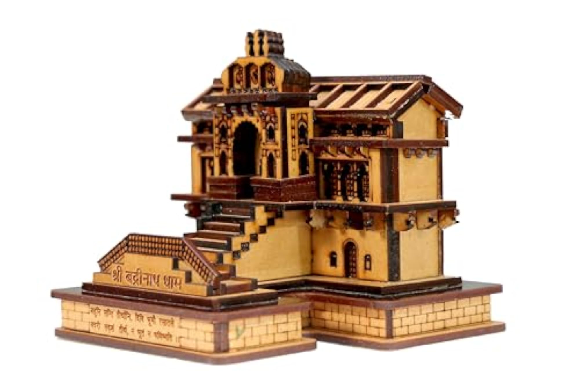 3D Pine Wood Shri Badrinath Dham Temple Model