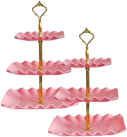 2-Pack Race Car Cupcake Stands - 3-Tier Checkered Flag Cupcake Holder For 24 Cupcakes, Kids Birthday Party Decorations, Black & White Racing Theme Supplies 4 thumbnail image