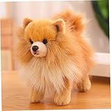 Obelunrp Peluche de Pomerania, simulación Linda, Animal de Peluche de Pomerania, Perro Realista de, Juguete de Perro Relleno de algodón de 10x9 Pulgadas para niñas, Uso en Cocina