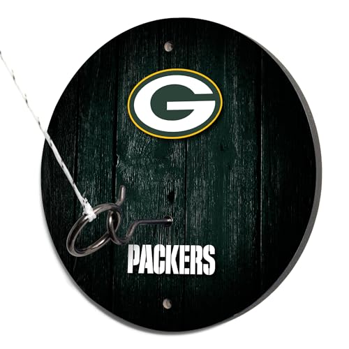 Solid Wood NFL Hook & Ring Toss Set with Direct Print HD Team Graphics – Easy Hang Hook and Ring Toss Target – Great Gift for Any Football Fan! Ring Toss Family Game for a Game Room, bar or Garage!