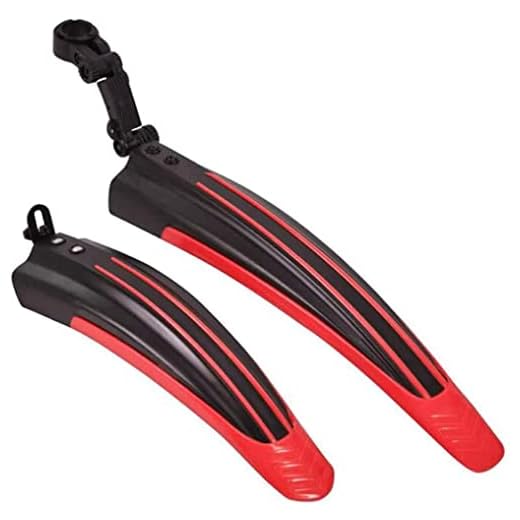 Star-Art Adjustable Road Mountain Bike Bicycle Cycling Tire Front/Rear Mud Guards Mudguard Fenders Set (Red)