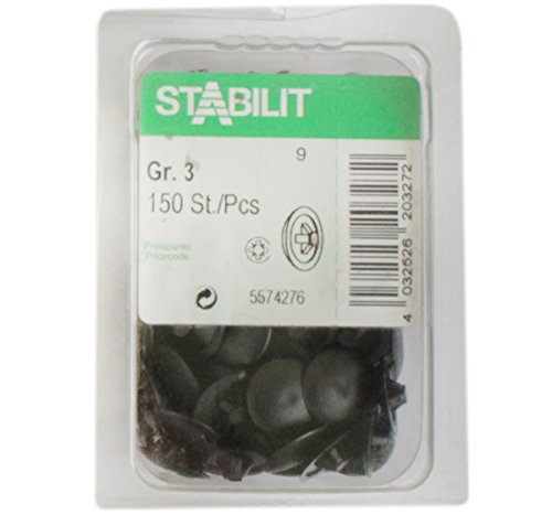 Preisvergleich Produktbild 150 Stk. STABILIT Abdeckkappen Gr.3 Kunststoff Kreuz schwarz 5574276