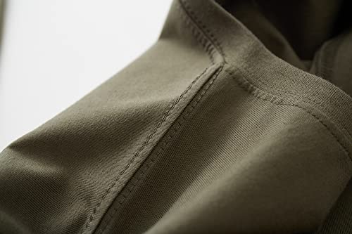 KLIEGOU Mens 100 Cotton Crewneck Pre-Shrunk Shirts Hipster Hip Hop Longline Long Sleeve T Shirt