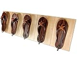 Seestern Teak Holz Wand Garderobe Paneel Flip Flops/Seesterne Motiv 100 x 35cm /1619