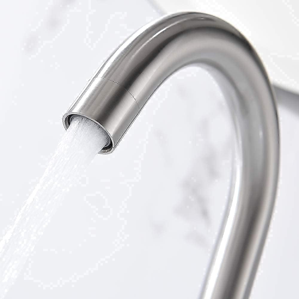 Single-Handle 4 Inch Bathroom Sink Faucet with Deck Plate and Supply Hoses, Bar Sink Faucet/Pre-Kitchen Sink Faucet with 360° Rotation Spout by Phiestina