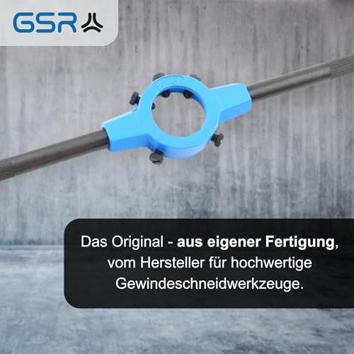 GSR Silver Schneideisenhalter (20 x 5) DIN EN 22568 (DIN 223), Zinkdruckguss, Rändelung der Griffe für bessere Griffigkeit, Aufnahme von runden Schneideisen, Haltewerkzeug