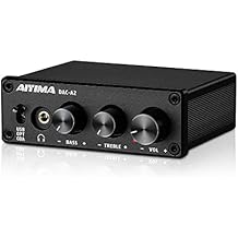 AIYIMA DAC-A2 مكبر للصوت سماعة DAC مع باس تريبل الضوابط PC-USB/البصرية/المدخلات المحورية، RCA/3.5 mm سماعة Ouput الرقمية إلى التناظرية محول الصوت سطح المكتب DC 5 V 24 Bit 192 كيلو هرتز
