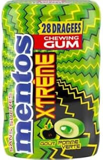 علكة تفاح حامضة خالية من السكر من منتوس، 28 قطعة، 56 جرام