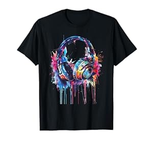 Kopfhörer Musik DJ Beatmaker Techno Splash House Music EDM T-Shirt