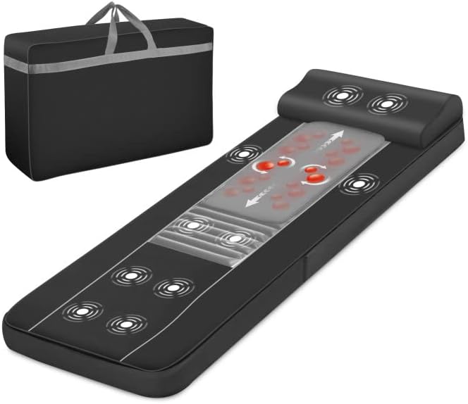 CooCoCo Alfombrilla de masaje de cuerpo completo masajeador de espalda con 10 motores alfombrilla de masaje Shiatsu para espalda masajeador para