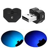 GIMUYA USB LED 車内用 Type-A 8色 照射方向切替 メモリー機能 自動点灯 調光 アンビエントライト 雰囲気 RGB 給電 イルミネーション ミニ ハート型 小型 軽量 車アクセサリー 1個入り