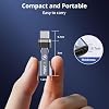 USB C Magnetic Adapter (2Pack), 240W Right Angle USBC Male to USB C Female Adapters, 180 Degree Type C Adapter for Phone 16/15, Pad Series, Tablet, Laptop, 480Mbps, PD Fast Charging, Silver Grey