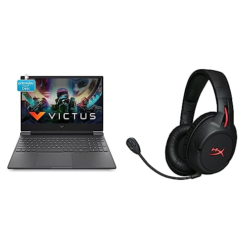 Image of HP Victus Gaming 12th Gen Intel Core i7 12650H 15.6 inch(39.6 cm) FHD Gaming Laptop & HyperX Cloud Flight - Wireless Gaming Headset for PC /PS4