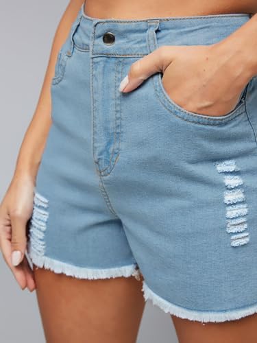 Image of Dolce Crudo Women's High Rise Denim Shorts - Relaxed Fit