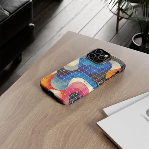 Coque rigide iPhone 14 Pro Max motif abstrait ondulé multicolore - 4