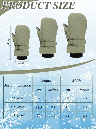 Image of SATINIOR Kids Snow Mittens Waterproof Winter Ski Gloves Warm Thicken Snow Gloves for Girls Boys