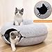PJDDP Cat Tunnel Bed, Cat Tunnel Felt Cat Donut Scratch Resistant Donut Cat Bed Cat Hideouts for Indoor Cats, Cat Toys Universal for All Seasons Cat Condo and Cat Cave,Pink,L