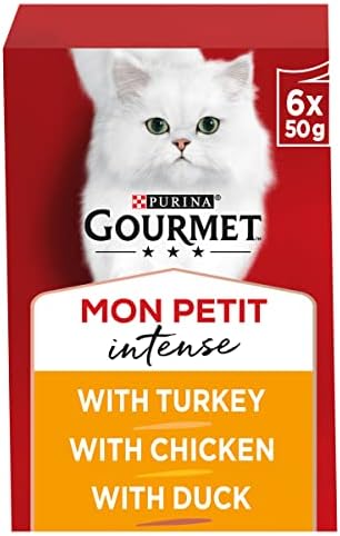 GOURMET Mon Petit Meaty Variety Duck, Chicken, Turkey Wet Cat Food 6x50g (Pack of 8)