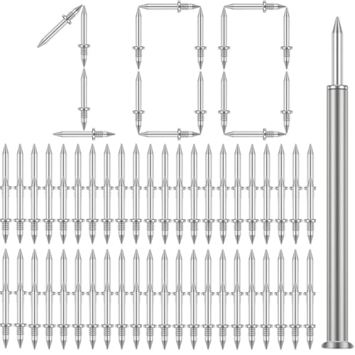 100 piezas de hilo de doble cabeza sin costuras para zócalo de uñas, línea de rodapié de uñas, clavos ocultos especiales con herramienta de manga específica para uñas, para telón de fondo de TV,