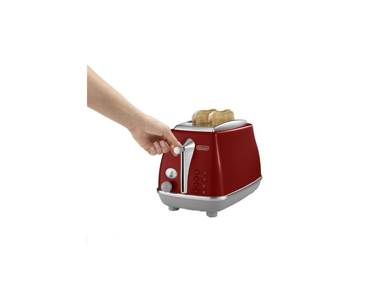 De'Longhi CTOC2103.R Tostadora Icona Capitals New York, 6 niveles de tostado, calientapanecillos con rejilla